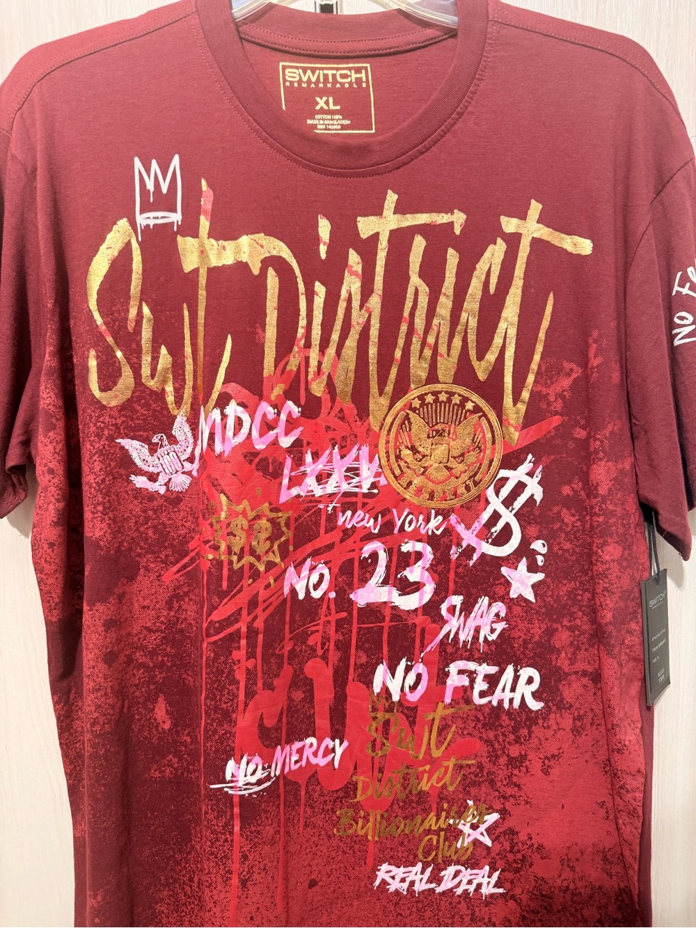 Switch XL Men’s Deep Red Graphic Short Sleeve Tee